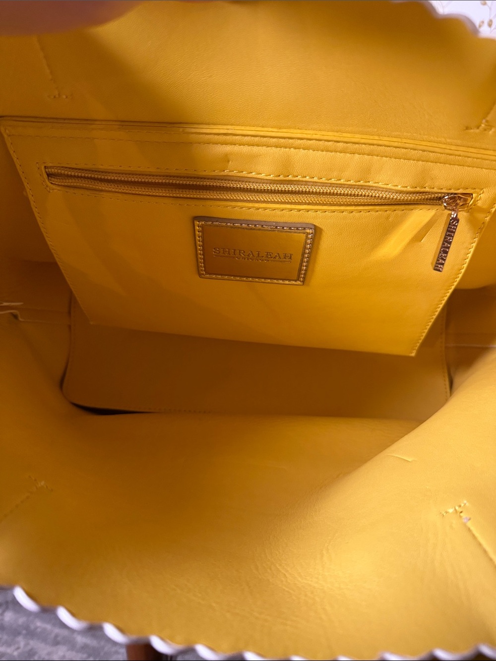 Cream Lemon-Print Tote Bag with White Handles - Picture 3 of 3